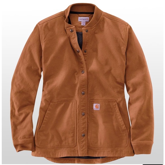 Carhartt women’s size large 12/14 canvas snap-front shirt jacket - Picture 13 of 13